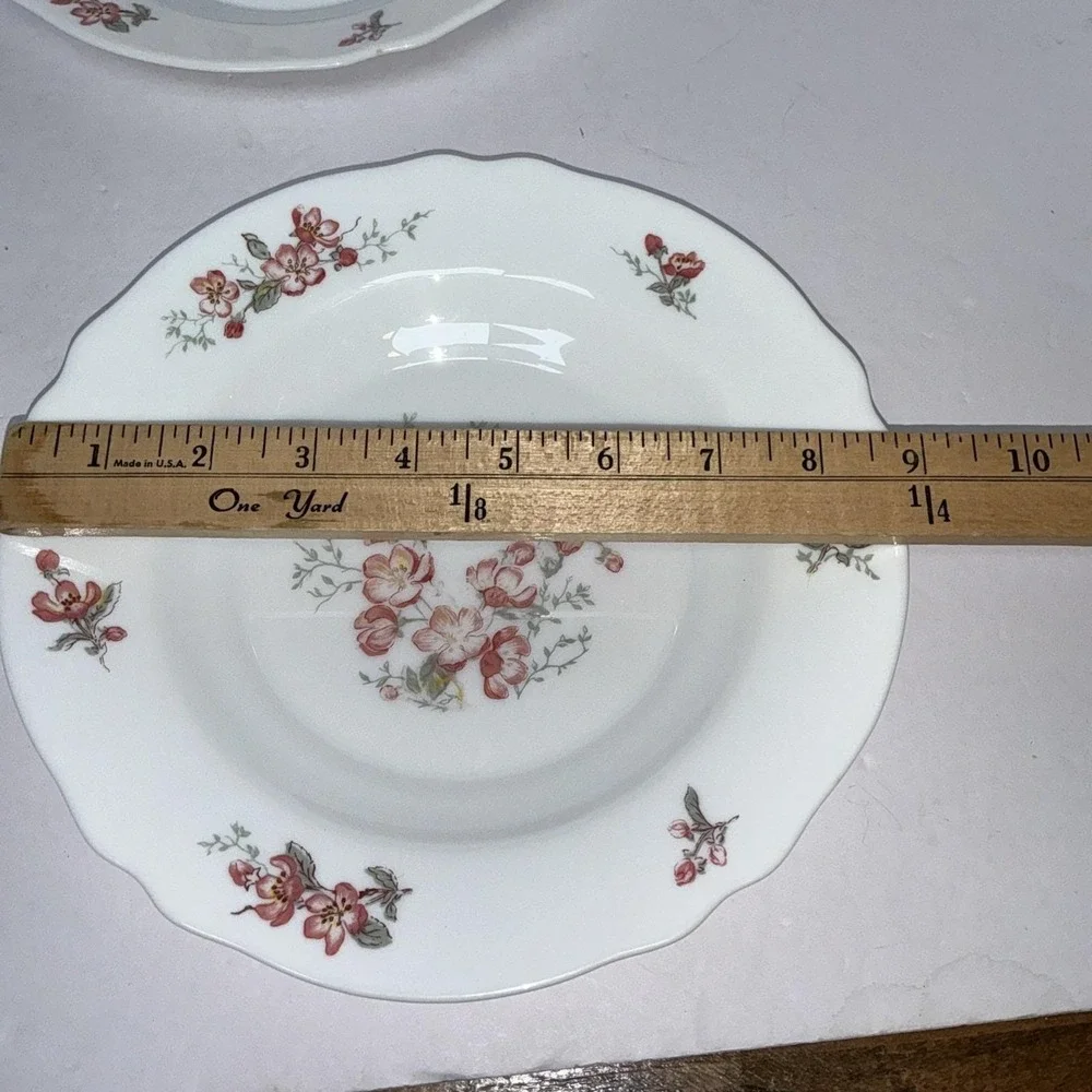 Vintage Set of 4 Arcopal France Pink Cherry Blossom 9